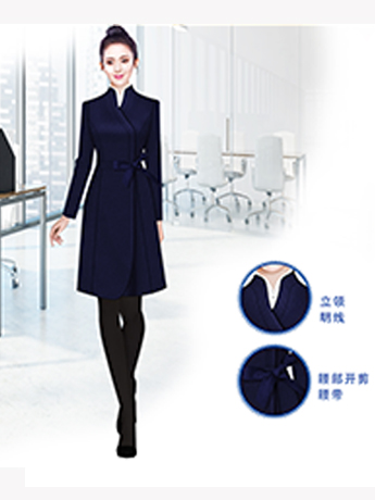 高端大衣定制，藏藍色時尚女士大衣，高端女士大衣